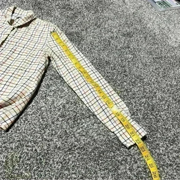 MADEWELL Tie Front Shirt Rainbow Plaid Cotton Long Sleeve Button Down Size XS - Picture 5 of 9